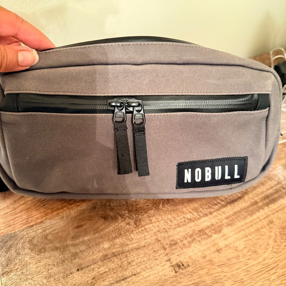 NOBULL Waxed Canvas Hip Pack Gray Waist Bag Fanny Pack Crossbody Gym Utility EDC